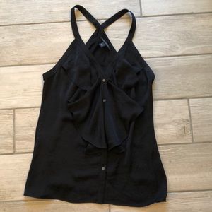 Banana Republic black ruffle blouse